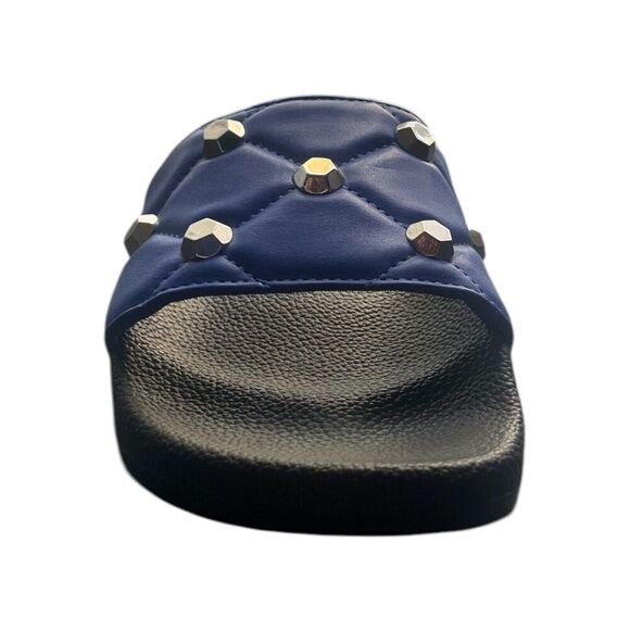 INC international Concepts Women's Peymin Pool Slides Cobalt Blue Slip On Sz 5 - Picture 2 of 8